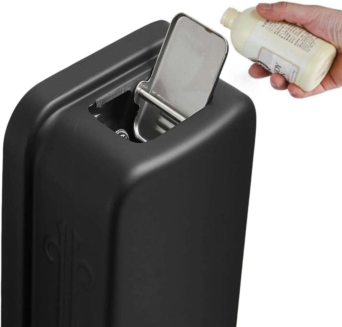 Commercial Wall-Mounted Soap Dispenser Stainless Steel Large Capacity 500ML for Hand Soap Anti-Rust Design for Bathrooms Hotels Restaurants or Home Use (Black) - Image 7