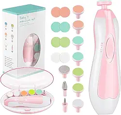Aparador De Unha Elétrico Infantil 6 em 1 + Luz LED (ROSA)