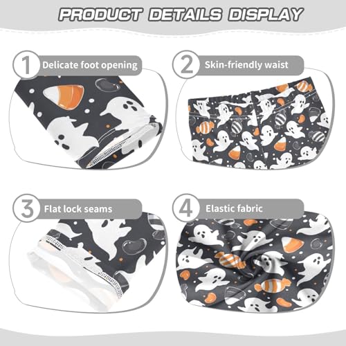 Girls Leggings Soft Toddler Ankle Length Bottoms Ghosts Halloween Kids Dance Yoga Pants 4-10 Years3