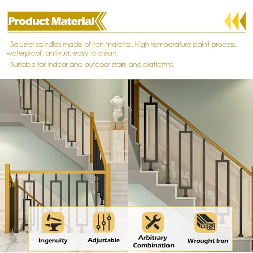 Balustres en métal pour escalier intérieur et extérieur fixation sol robuste - 3