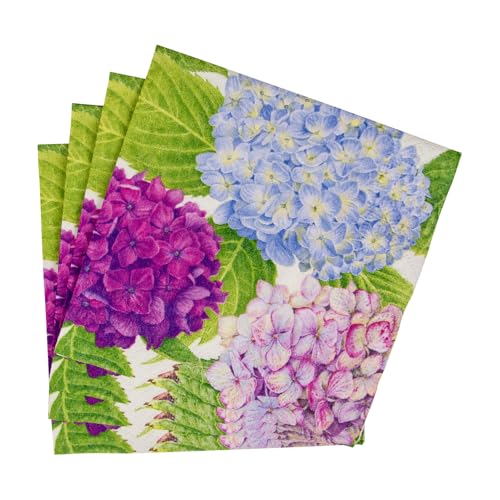 Caspari 4070253 Hydrangea Garden Cocktail Napkin thumb #3