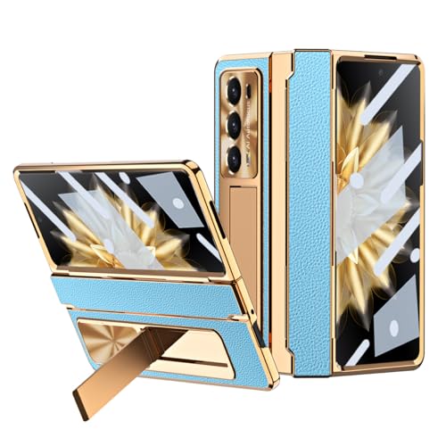 Étui pour Honor Magic V2 bleu avec protection de charnière et film d'écran intégré