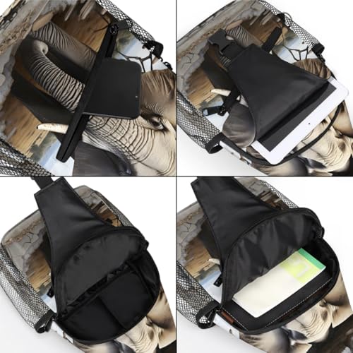 Bolso bandolera unisex con diseño de elefante animal miniatura 5