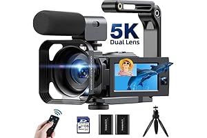 Video Camera 5K Dual Lens Vlogging Camera for YouTube