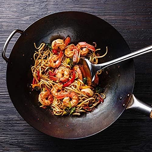 Wok de Hierro Fundido Pre-sazonado con Tapa de Madera 34 cm miniatura 7