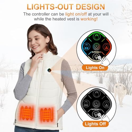 Image of KOVNLO Heated Vest Women, Electric Warming Heated Jackets, (Battery Pack Not Included) Smart Controller With Lights-out