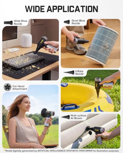 Image of Fanttik Gust B11 Mix 110000RPM Compressed Air Duster, 2-in-1 Electric Air Duster & Portable Fan, 100 Stepless Gears, One-Tap Booster, Rechargeable Dust Blower for PC, Electronics, Outdoor Cooling