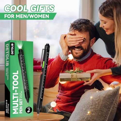 DETDLIB Gifts for Men, 9-in-1 Multitool Pen, Black - image 7