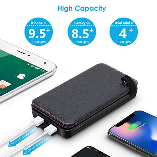 SOARAISE Solar Charger 25000mAh Power Bank with 4 Solar Panels Waterproof Portable Phone Charger Battery Pack with 2 USB Outputs for iPhone, iPad, Samsung and Outdoor Camping - Thumbnail 3