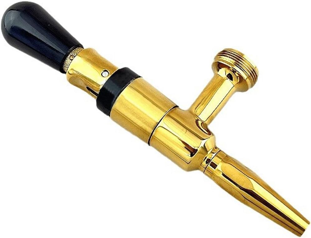 G1/2 Stout Beer Coffee Faucet, 304 Grade Stainless Steel Beer Tap Nitrogen Keg Draft Faucet,Homebrew Cold Brew Kegerator Beer Tower Tap with Standard Tap Handle (Gold)