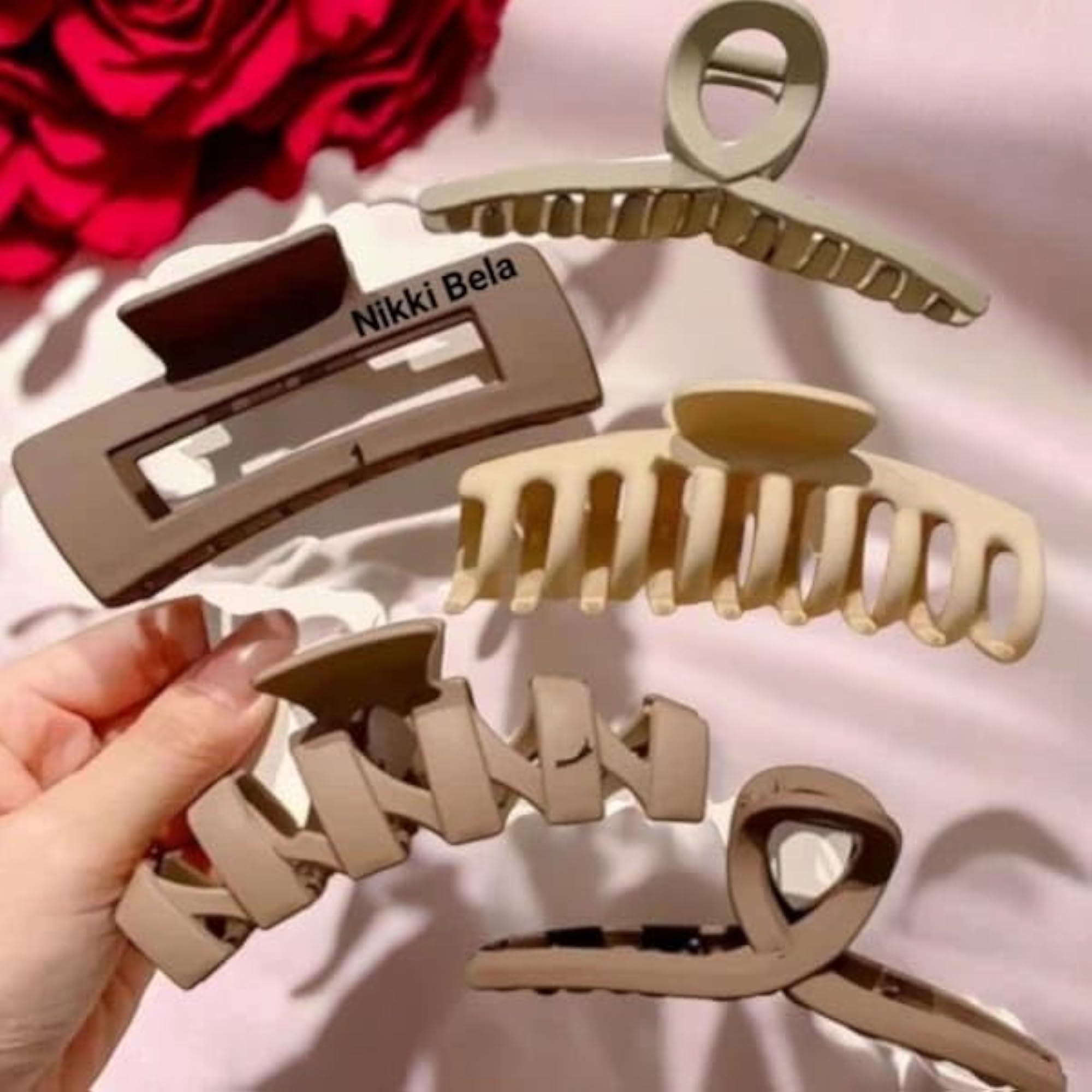Set of 5 Hair Claw Clips, Durable Styling Tools