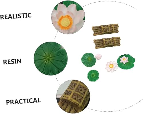 Miniatura 5 de Didiseaon 1 juego de figuras de acuario miniatura de bambú para acuario, modelo de flores, decoración de escritorio, mariposas, decorativo,