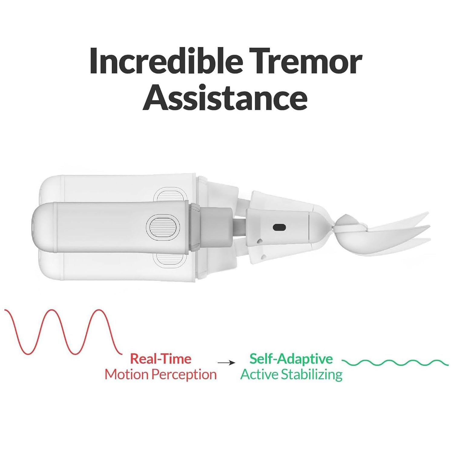 Cuchara para temblores de mano, cubiertos inteligentes automáticos para artritis, utensilio adaptativo para temblores esenciales y enfermedad de Parkinson