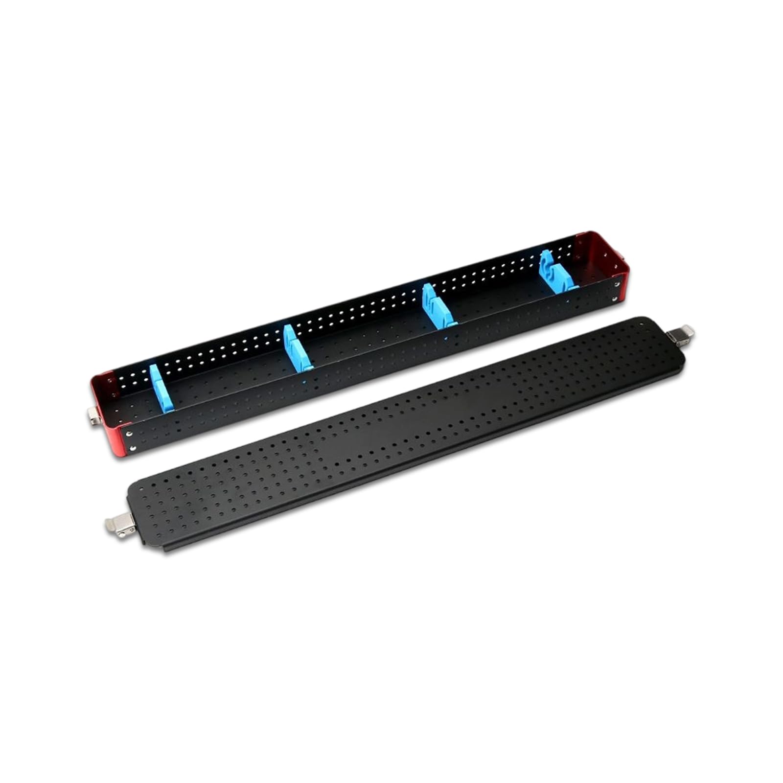 Maletín profesional para la esterilización de endoscopios: caja de almacenamiento para laparoscopios de aleación de aluminio, apta para autoclave, con soportes de silicona para endoscopios rígidos
