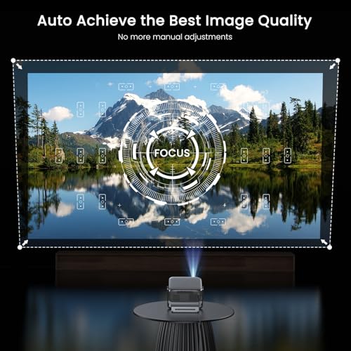 Image of 2000 ANSI Official Licensed Google TV Outdoor Projector 4K Decoding, Smart Projector with Wifi and Bluetooth, Auto Focus, Dolby Sound, Built-in Apps, HAPPRUN Indoor Home Theater with 270 Stand