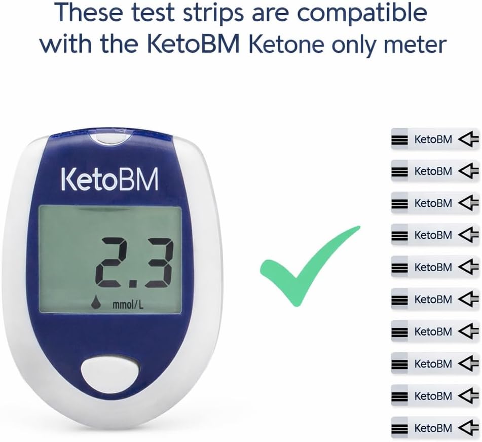 KetoBM Blood Ketone Test Strips for Ketone Only Meter, 40pk