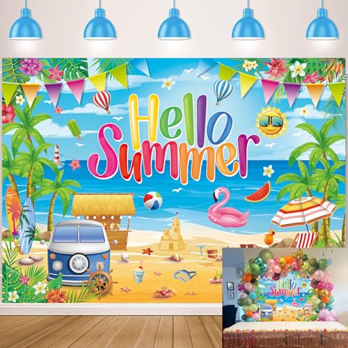 Toile de fond hawaïenne pour photo de piscine et anniversaire été
