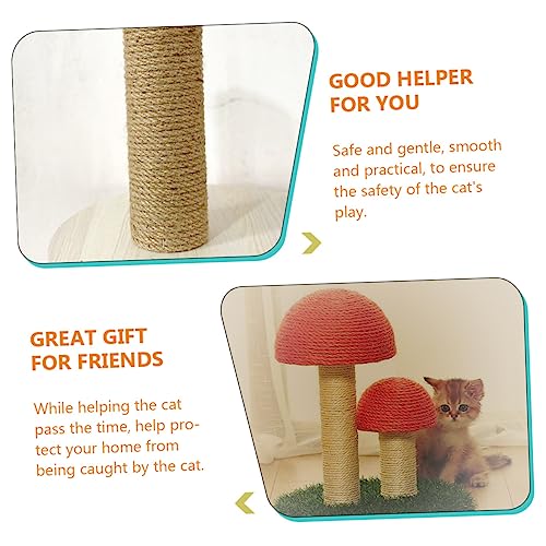 Columna de rascador para gato de madera natural ajustable miniatura 3