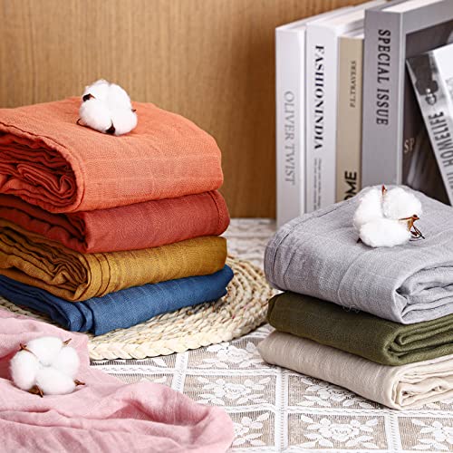 Image of Irenare 8 Pack Cotton Muslin Baby Swaddle Blankets Soft Silky Breathable Infant Sleeping Quilt Bed Cover Solid Color Newborn Receiving Blanket for Baby Boys and Girls 47 x 47 Inches