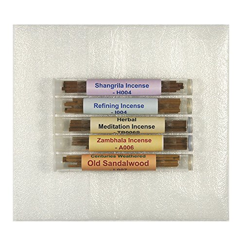 Tibetan Incense Sample Pack#2-5 Tubes Set - [Shangrila Incense+Refining Incense+Herbal Meditation Incense Ã˜4mm+Zambhala Incense+Centuries Weathered Old Sandalwood] - TIS552