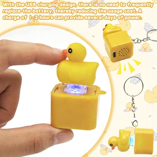 TaimeiMao Duck Fidget Keychain, Duckeys Quacking Fidget Toy, Quackendes Enten-Zappelspielzeug Lichtern, mit Licht Anti Stress Ente Für Anti Angst & Nervosität, Konzentrationshilfe