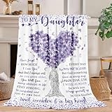 Kitolwo to My Daughter Blanket from Mom Daughters Birthday Gifts Christmas Valentines Day Gift for Daughter to My Daughter's Throw Blanket 50' x 60'（Purple）