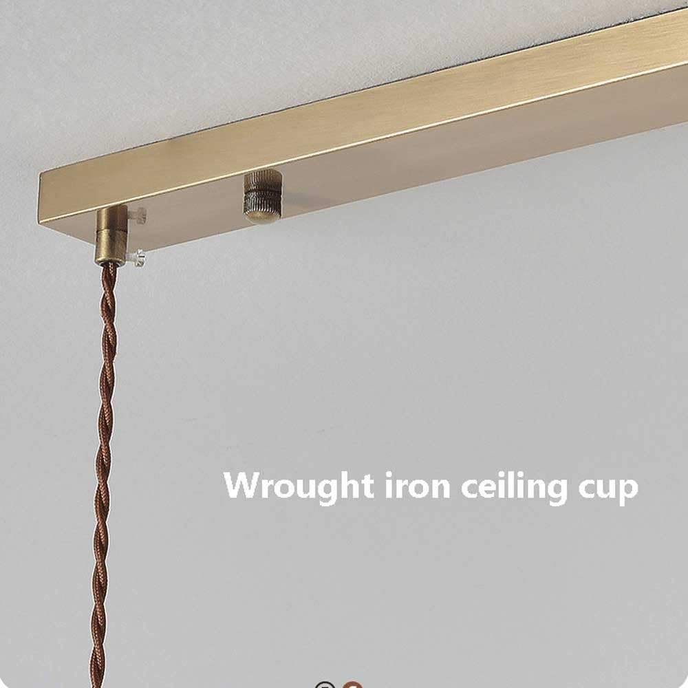 Suspension En Verre À 3 Lumières, Lustre En Bois Pour Îlot de Cuisine