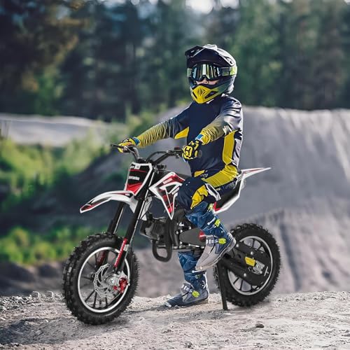 Image of 2026 New 50cc Dirt Bike for Kids 2-Stroke, Toddler Gas Powered Mini Bike with Front Rear Disc Brakes, Speeds up to 40KM /H, Gas Motorcycle for Children, Ideal Gifts for Boys Girls, (Black)