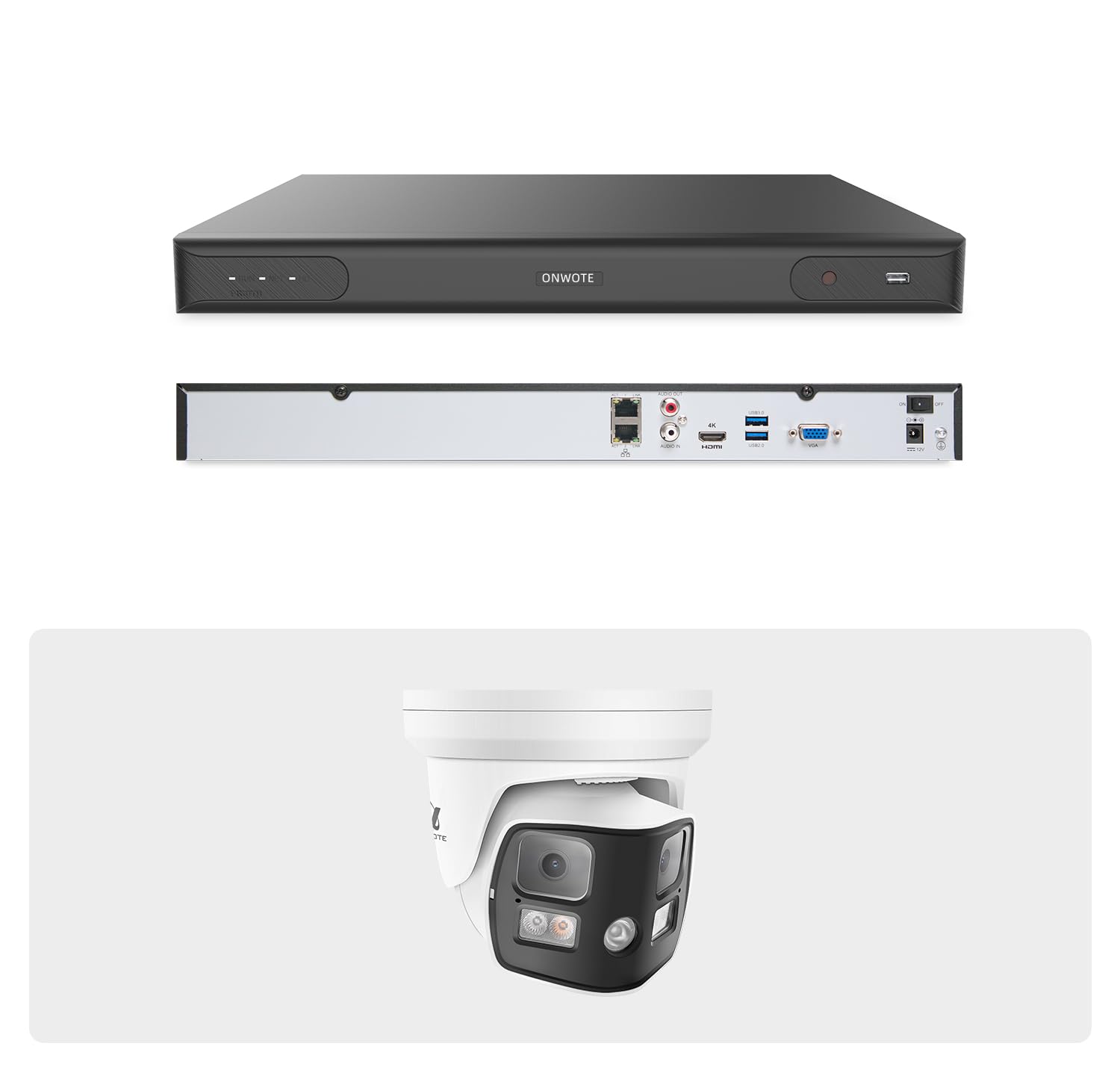 ONWOTE 12MP 32 Channel NVR with (1) 8MP PoE IP Security Cameras