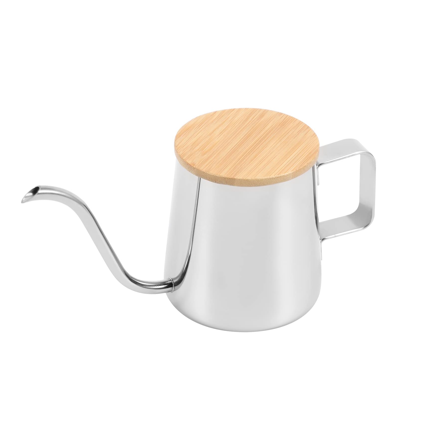Mircube 350Ml Long Narrow Spout Coffee Pot Gooseneck Kettle Stainless Steel Hand Drip Kettle Pour Over Coffee And Tea Pot With Wooden Cover