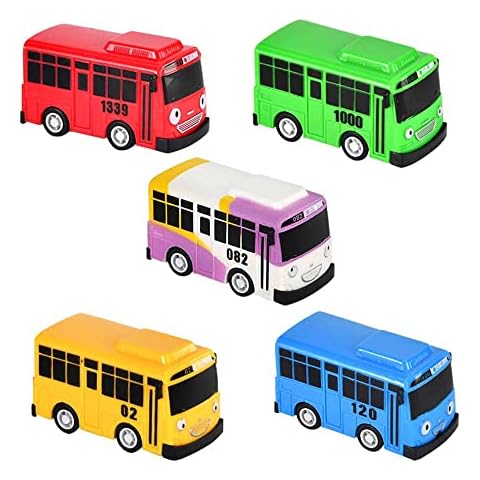 RTING Little Bus Tayo Spielzeug, 5-teiliges Mini-Bus-Spielzeug-Set, Mini-Cartoon-Farben, für Freunde und Kinder Cover