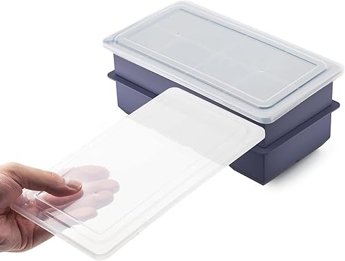 Miniatura 4 de Samuelworld Moldes grandes de silicona para cubitos de hielo, paquete de 2, cubos grandes de 2 pulgadas, sin BPA, flexibles, 8 cavidades, fácil de