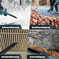 YOFIDRA Laubbläser Akku 280 km/h, Elektrische Luftgebläse mit 2×3.0Ah Akku und Ladegerät, 3-Gang, 270° Verstellbarem Griff, Doppel-Lufteinlass,13000RPM Laubbläser für Terrassen Rasenpflege Laubblasen – Ansicht 7
