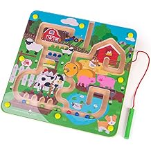 Bigjigs Toys, Farmyard Maze Puzzle, Wooden Toys, Wooden Puzzle, Jigsaw for 3 4 5 Year Olds, Childrens Puzzles