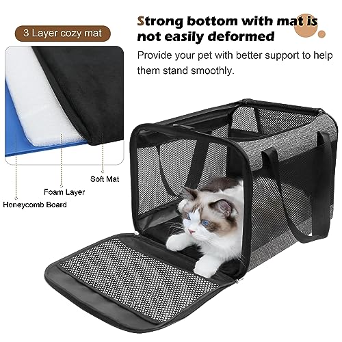 HiCaptain Bolsa De Transporte Para Gatos, Transportadora Leve E Macia Para Gatos Com Janela De Malha