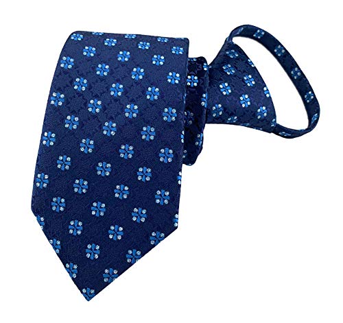 Lovacely Zipper Ties for Men, 2.76 Inch Classic Woven Silk Zip Necktie Pre-tied Paisley Various Designs Adjustable Zipper Neck Tie LD-F19