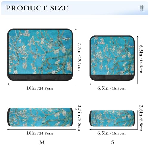 Image of Seat Belt Cover Pad 2 Pcs Soft Seat Strap Cover Cute Protector Support Head Neck Shoulder for Car Seats High Chair Backpack (10x7.7in) Van Gogh Apricot Flowers