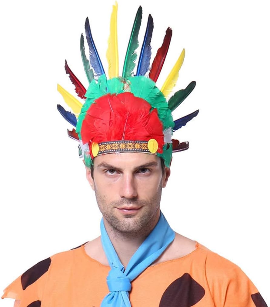 Native American Chief Headdress Indian Costume Feather Hair Dress Headpiece
