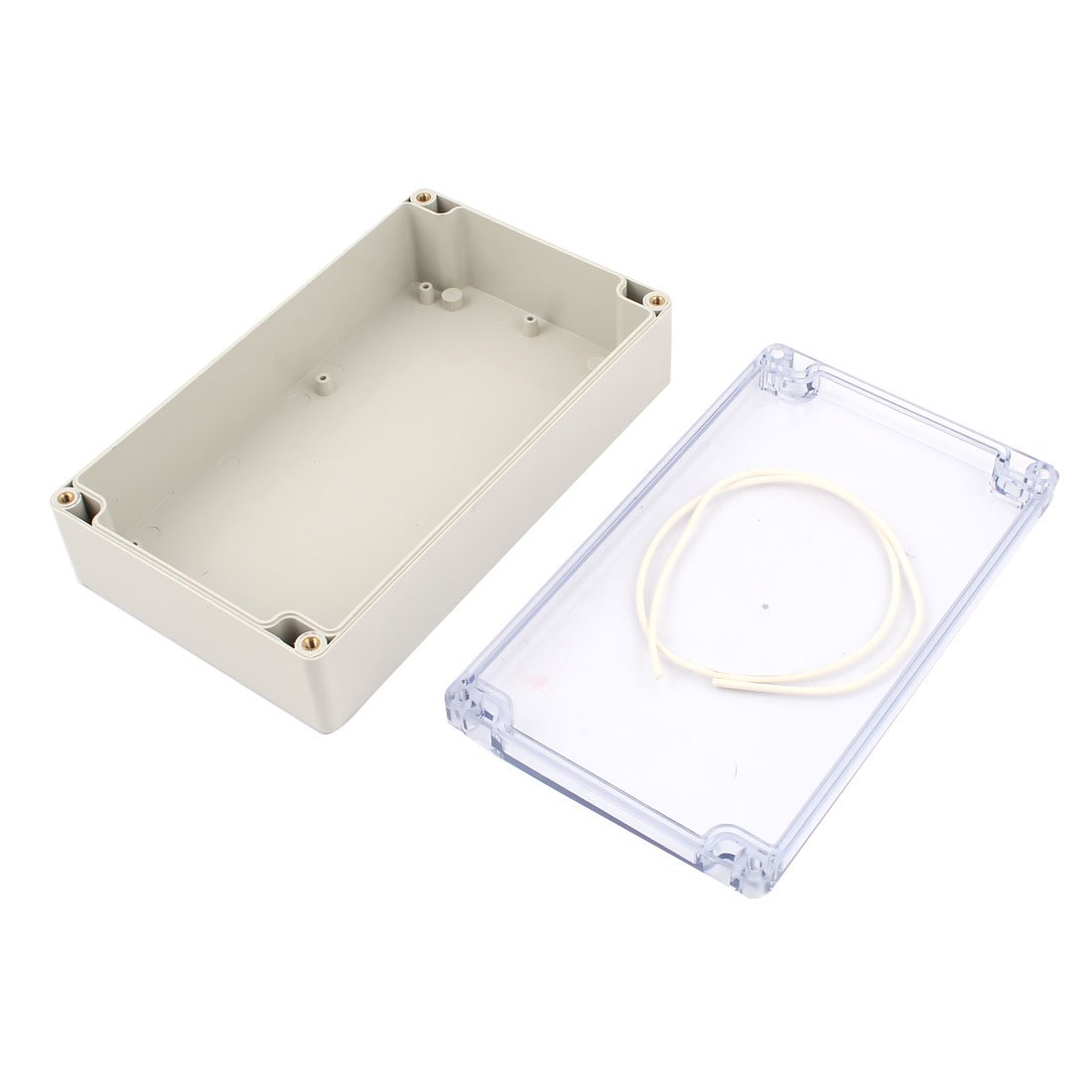Uxcell a15042400ux0300 200mmx120mmx55mm Dustproof IP65 Gray Plastic Clear Enclosure Case DIY Electronic Wiring Junction Box