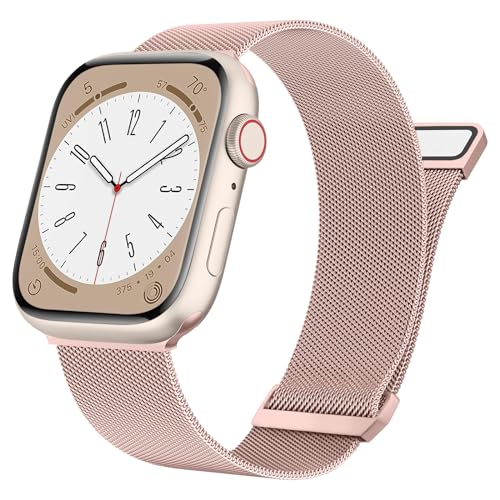 Image of Meliya Metal Straps Compatible for Apple Watch Strap 38mm 40mm 41mm 42mm 44mm 45mm 46mm 49mm Women Men, Adjustable Mesh Loop Magnetic Milanese Band for iWatch Series 10 9 8 7 6 5 4 3 2 1 SE