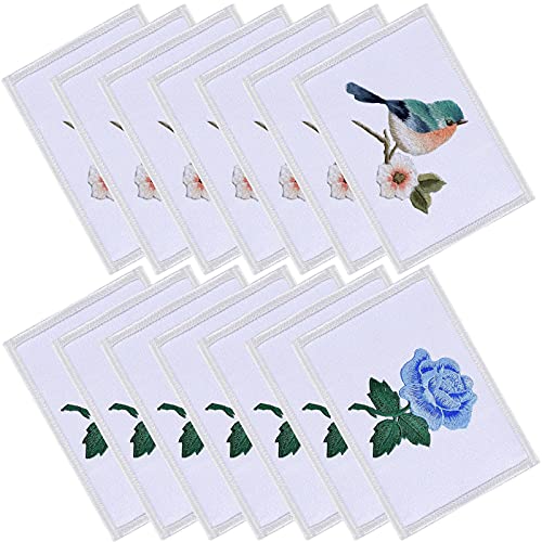 15 Pieces Sublimation Patch Blank Rectangle Blank Patch Fabric Iron-on Patches Fabric Repair Patch for Shirts Jeans Pants Hats Backpacks (Black Frame) (White Frame)