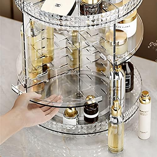 hicoosee Makeup Organiser 360 Degree Rotating 7 Adjustable Layers Large Capacity Cosmetic Organiser Transparent Make Up Organisers and Storage for Dresser, Bedroom, Bathroom