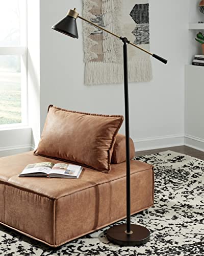 Signature Design By Ashley Garville 58" Modern Metal Adjustable Floor Lamp, Black & Gold #TOP1