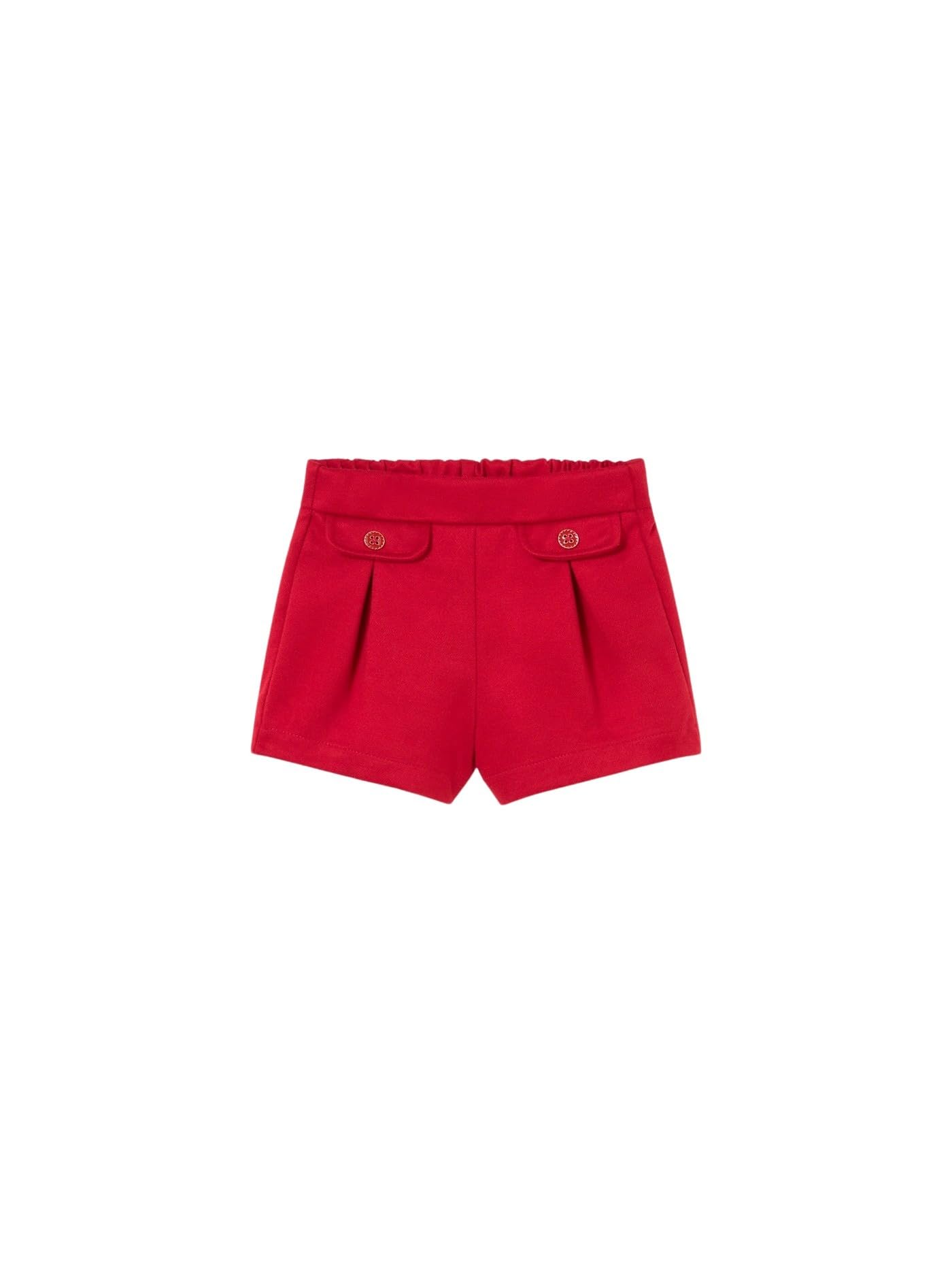 Bermuda de punto sarga Mayoral para bebé niña en color rojo 4
