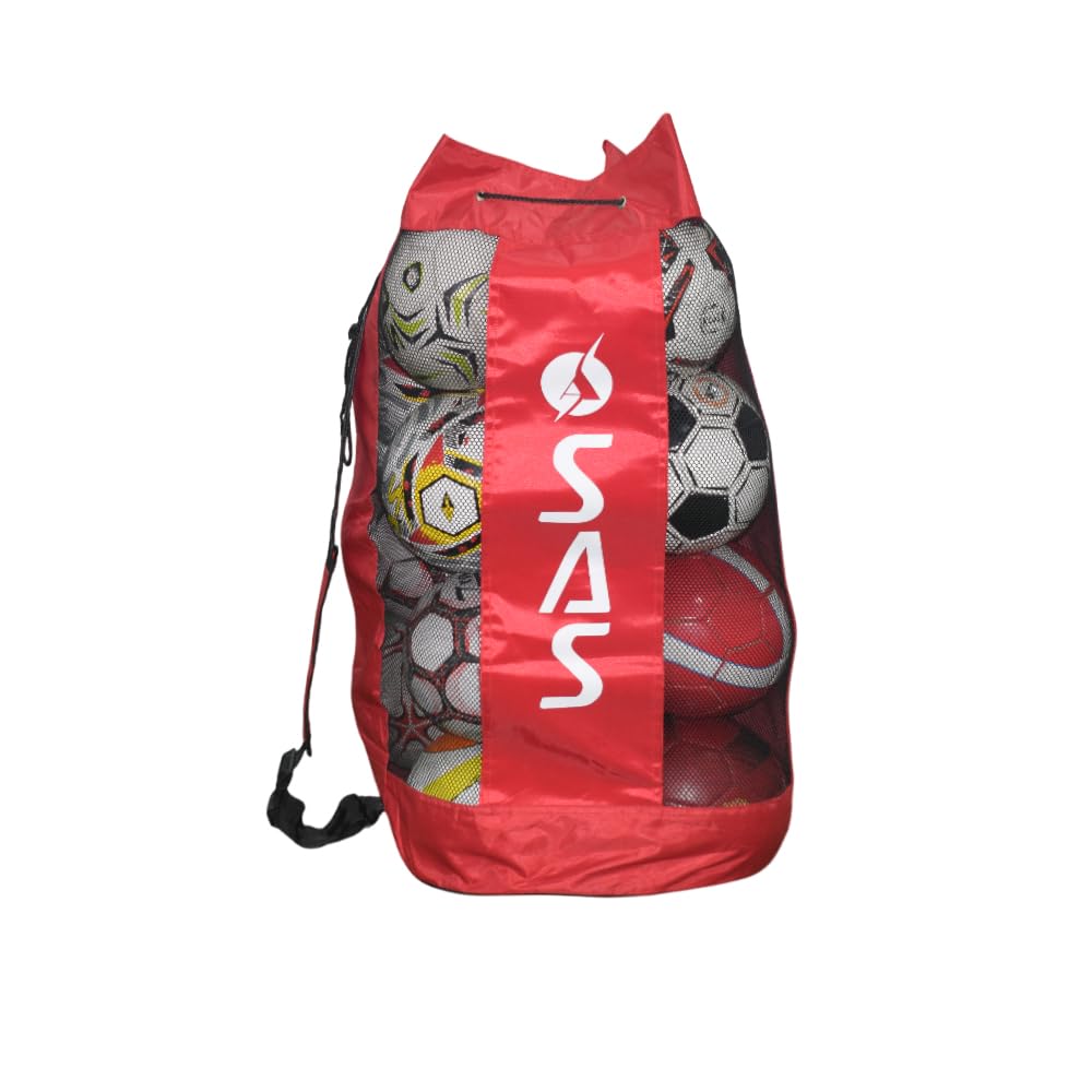 SAS SPORTS Football Carry Bag (10-12 Balls) - 2 Strips (RED)-image-43