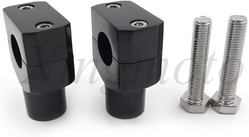 Motorcycle Black Round 7/8" 22mm 7/8 Inch Handlebar Riser Clamps for Harley for Kawasaki for Suzuki for Yamaha for Suzuki Boulevard for Suzuki Intruder VTX 1800 Tourer Shadow 750