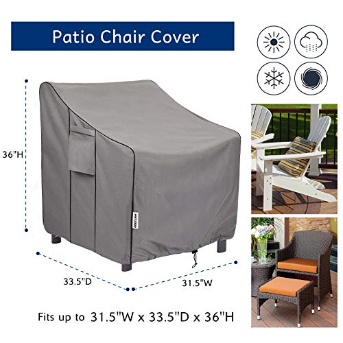 BOLTLINK Patio Chair Covers Waterproof, Heavy Duty Outdoor Furniture Covers Fits up to 31.5W x 33.5D x 36H inches -2 Pack