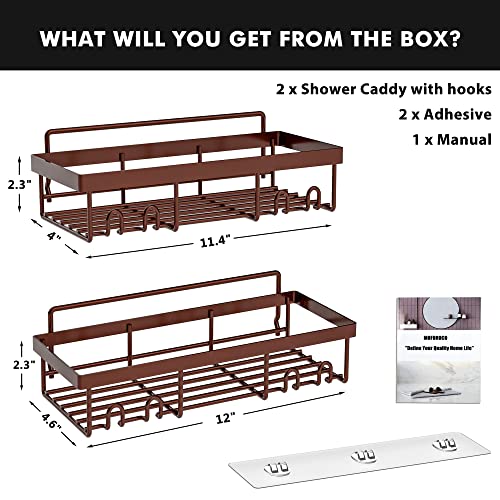 Image of Moforoco Shower Caddy Shelf Organizer Rack, Self Adhesive Black Bathroom Shelves Basket, Home Farmhouse Wall Inside Organization and Storage Decor Rv Accessories, First Camper Apartment Essentials