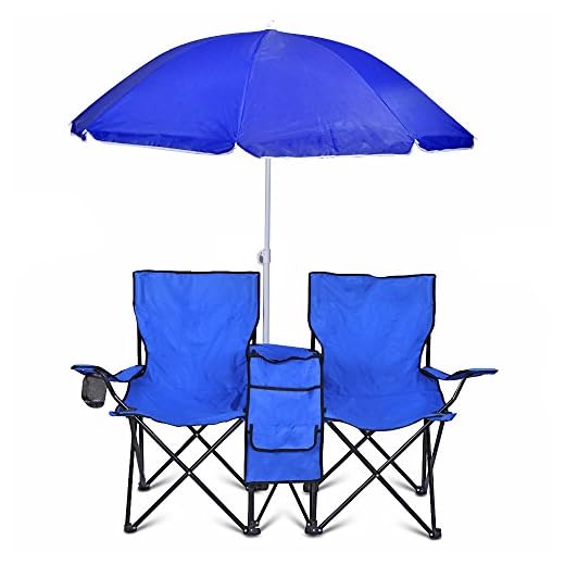 Portable Double Seat Cooler Bag with Umbrella