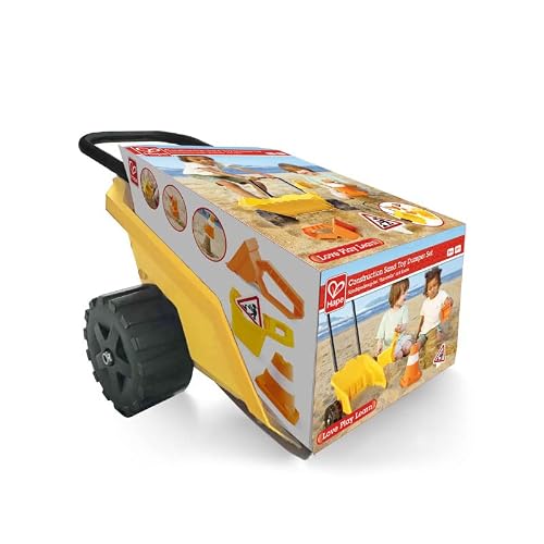 Hape Construction Sand Toy Dumper Set | Toy Set With Wheelbarrow Bucket, Shovel, Cone And Sign, For Children Ages 3+ #TOP5